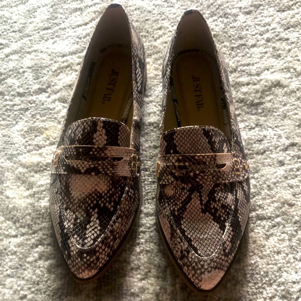 Snake Print Loafers